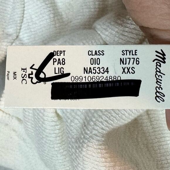 Madewell Cream Cutout Knot-Front Crop Tank Top Size XXS - Picture 7 of 8